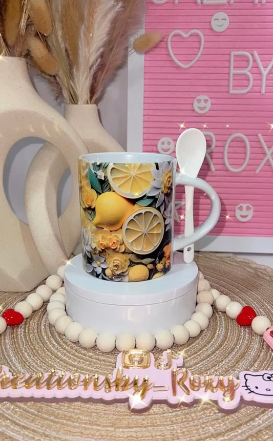 Lemons and flowers Mug